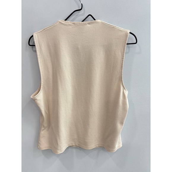 NEW Tahari Sleeveless V Neck Top Women's XL Neutral Stretch Capsule Wardrobe - Picture 2 of 8